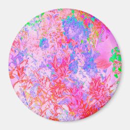 Íman Rosa Pastel e Vermelho com Paisagem de Hortênsia A