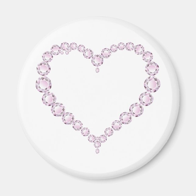 Íman Rosa Quartz Gem Heart (Frente)