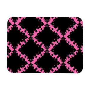 Íman rosa quente preto diamante mod damasco