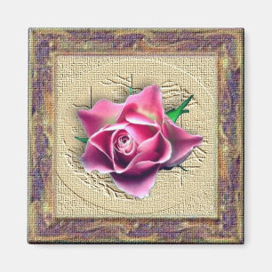 Íman Rosa rosa rosa rosa com Canvas