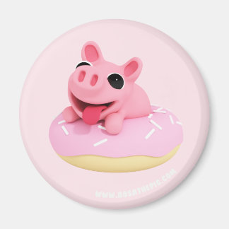 Íman Rosa the Pig in a Donut