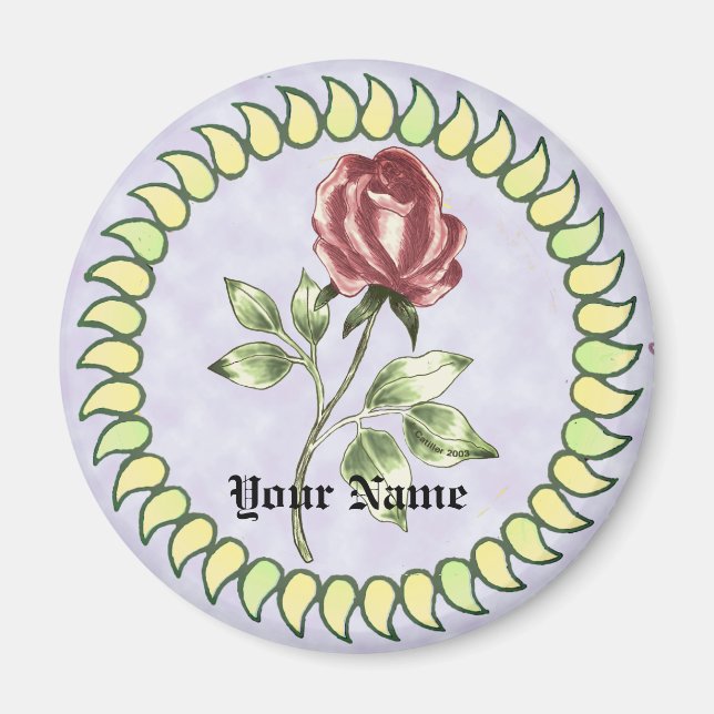 Íman Rosa vermelha adorável (Frente)