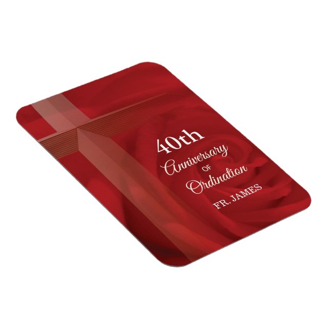 Íman Rosa vermelha de Ordenação de Aniversário do Padre (Lado Direito)