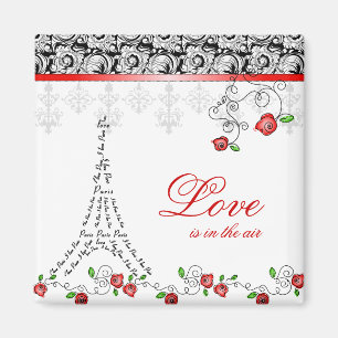 Íman Rosa vermelha do ímã do amor de Paris do francê
