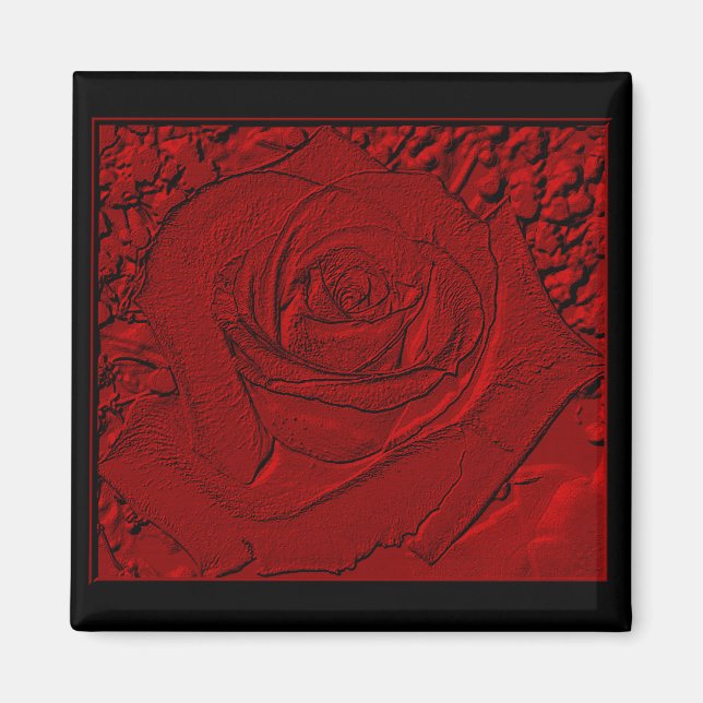Íman Rosa vermelha "Escultura" (Frente)