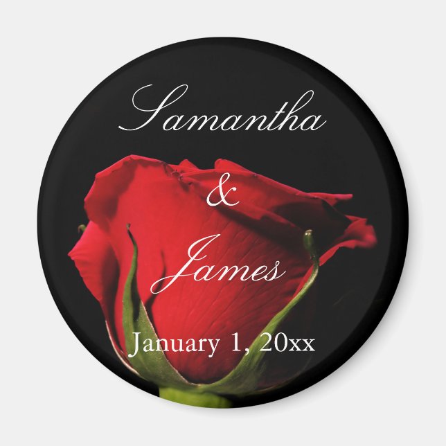 Íman Rosa vermelha Longa Emperrada Pessoal (Frente)