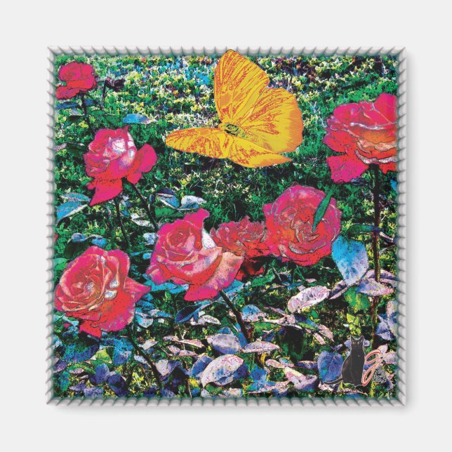 Íman Rosa vermelha Rosa vermelha Magnet (Frente)