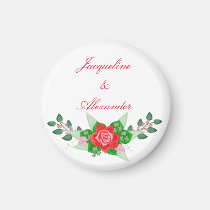 Íman Rosa vermelha Simples Tema de Casamento Favorito M