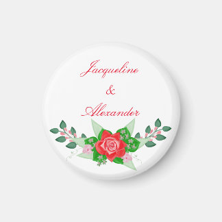 Íman Rosa vermelha Simples Tema de Casamento Favorito M