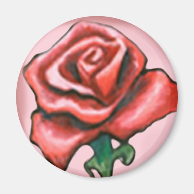 Íman Rosa vermelha solteiro (Frente)