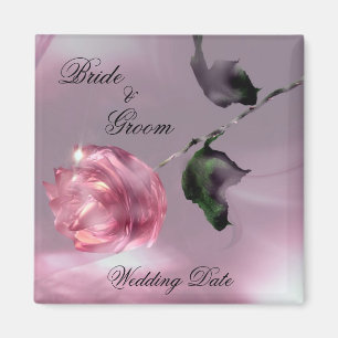 Íman Rosa Wedding Favor Magnet