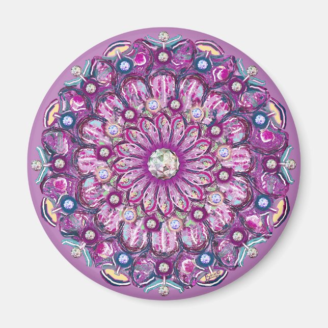 Íman Rosace vermelho cardinal (Frente)