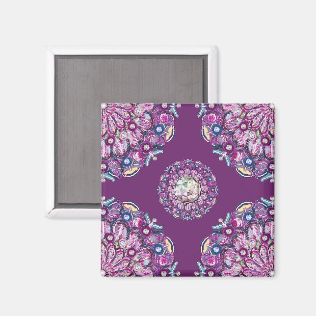 Íman Rosace vermelho cardinal (Front/Back)