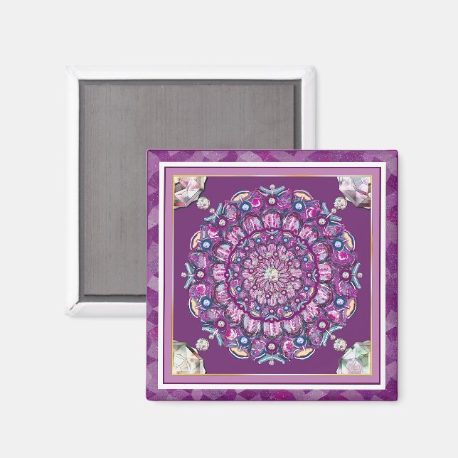 Íman Rosace vermelho cardinal (Front/Back)