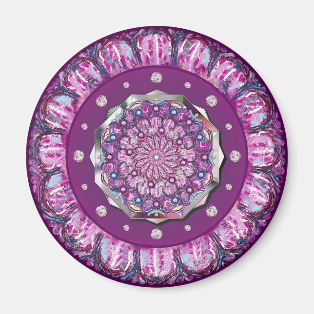 Íman Rosace vermelho cardinal (Frente)