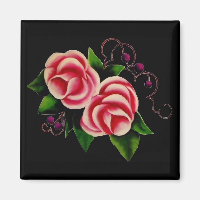 Íman Rosas a preto (Frente)
