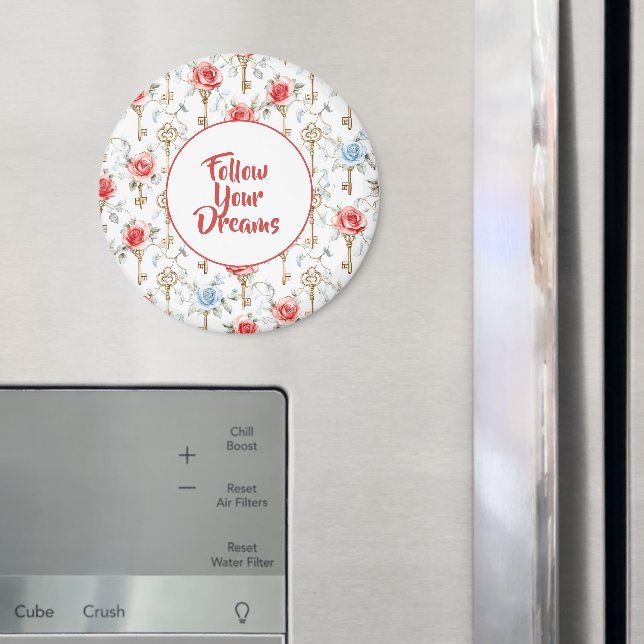 Íman Rosas Azuis Vermelhas Chaves Douradas   (In Situ (Fridge))