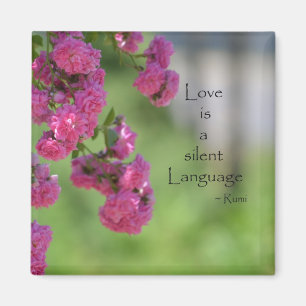 Íman Rosas com citações do amor