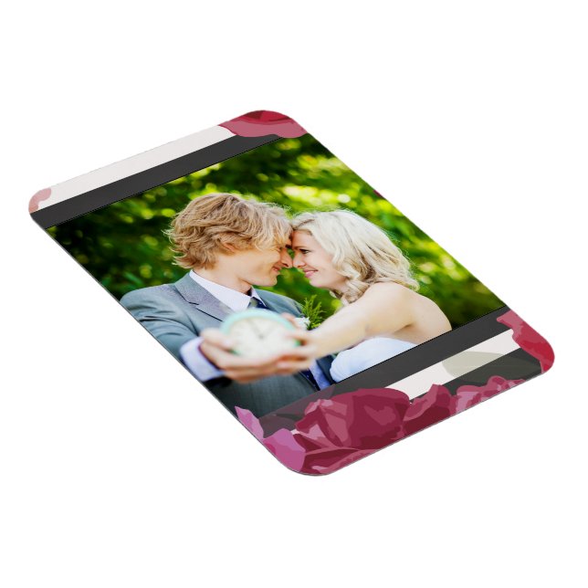 Íman Rosas De Aniversário De Casamento, Stripes, Foto P (Lado Direito)