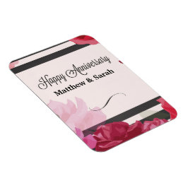Íman Rosas de Aniversário de Casamento, Stripes, Nomes 