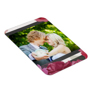 Íman Rosas De Casamento, Stripes, Foto Personalizada