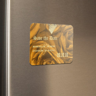 Íman Rosas de Coração Dourados e Borboletas Salve a Dat