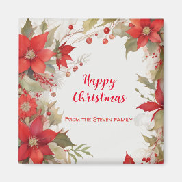 Íman Rosas de Natal Aquarela | seu nome