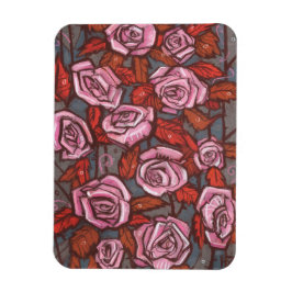 Íman Rosas de outono Flores de Arte Floral Laranja Rosa