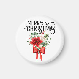 Íman Rosas de Poinsettia Buquê de Flor de Natal