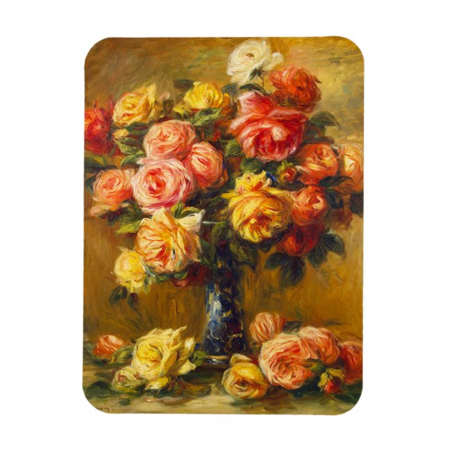 Íman Rosas de renoir em um Magnete Vase (Vertical)