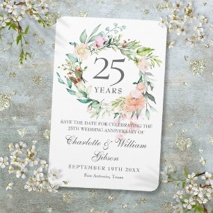 Íman Rosas do 25º Aniversário de Casamento Floral Salve