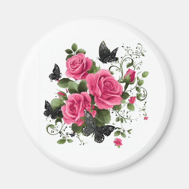 Íman Rosas e Borboletas (Frente)