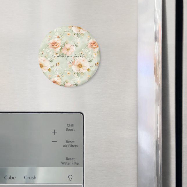 Íman Rosas Florais Românticas de Pêssego e Hortelã (In Situ (Fridge))
