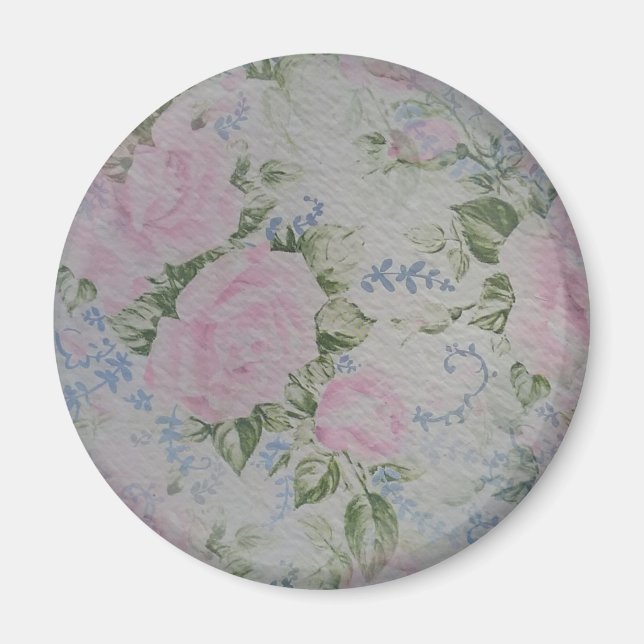 Íman Rosas Florais Rosa Vintage (Frente)