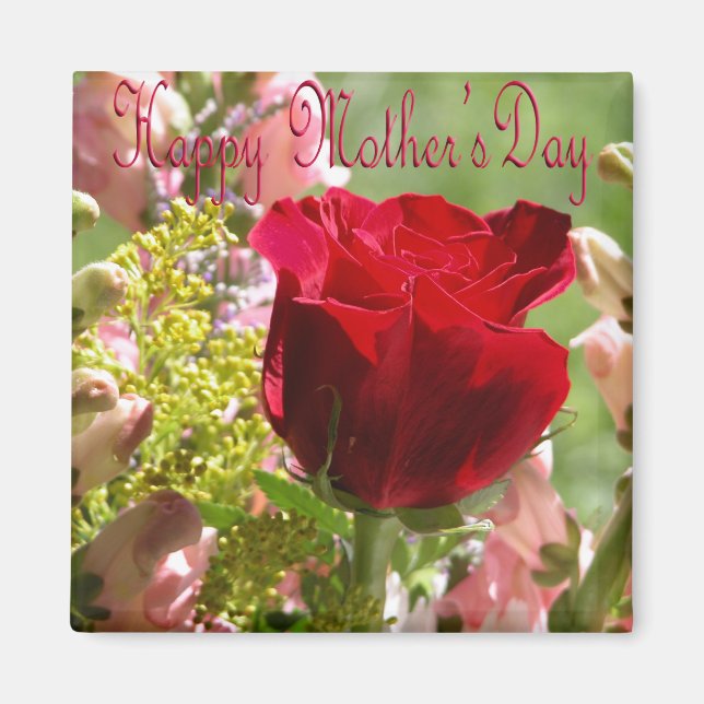Íman Rosas para a Mãe/ Dia de as mães Feliz (Frente)