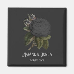 Íman Rosas Pretas Personalizadas Góticas Vintage