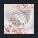 Íman Rosas Românticos de Aquarela no Casamento Glam Pea<br><div class="desc">Este elegante ímã de casamento tem um tema glamouroso rústico,  com um fundo no estilo pérola e rosas de aquarela com sotaques brilhantes. Os rosas românticos de cor escamoteada são ilustrados com padrões de tinta e sotaques de brilho com rosa dourado.</div>