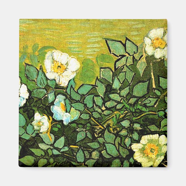 Íman Rosas selvagens, famosa pintura de Van Gogh Magnet (Frente)