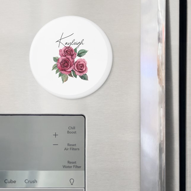 Íman Rosas Vermelhas Floral Personalizado (In Situ (Fridge))