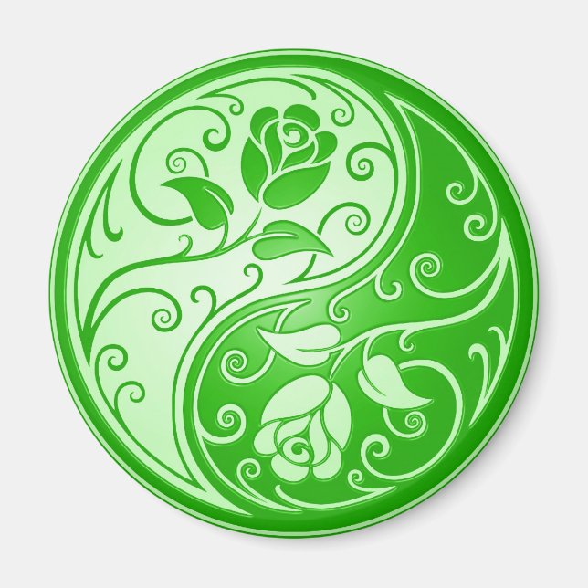 Íman Rosas Yin Yang, verdes (Frente)