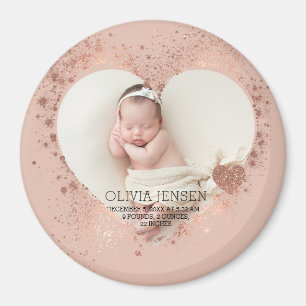 Íman Rose Gold Brilho Estatísticas de Nascimento Foto R