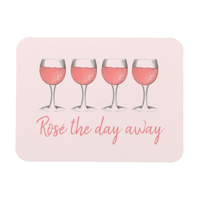 Íman Rosé, no dia em que o vinho de vidro rosa rosa fic (Horizontal)