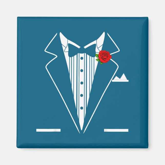 Íman Rose Tuxedo Tux Wedding Prom Costume Party Men Kid (Frente)