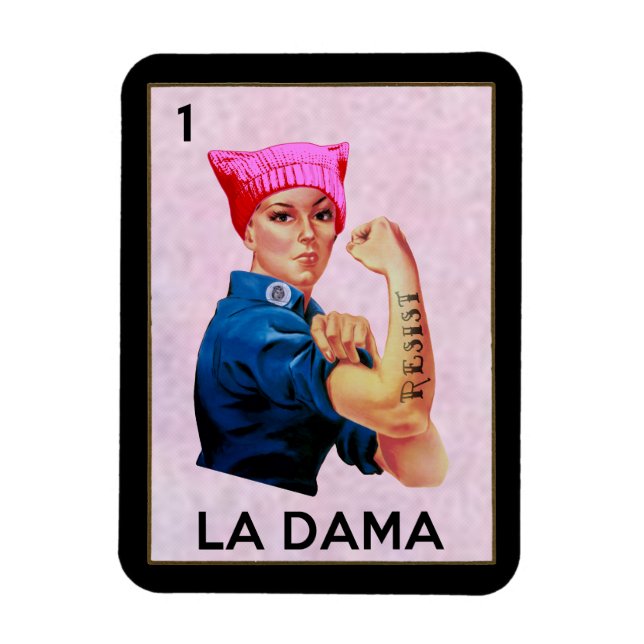 Íman Rosie the Riveter Resiste La Dama Loteria (Vertical)