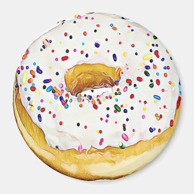 Íman Rosquinha branca com o ímã Sprinkles (Frente)