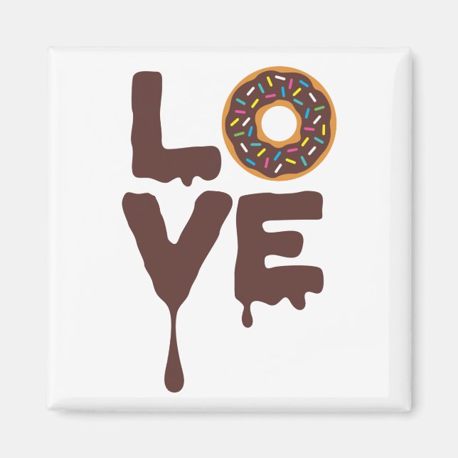Íman Rosquinha de chocolate com amor de borrife (Frente)