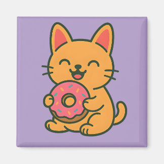 Íman Rosquinha de comida de gato bonito - Magneta de co