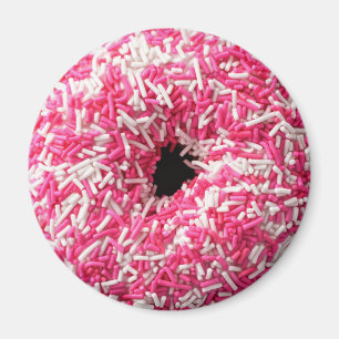 Íman Rosquinha de Préguas Brancas Rosa