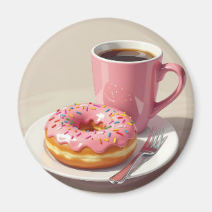 Íman Rosquinha e café rosa-Fosco
