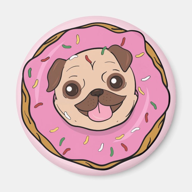 Íman Rosquinha Pug (Frente)